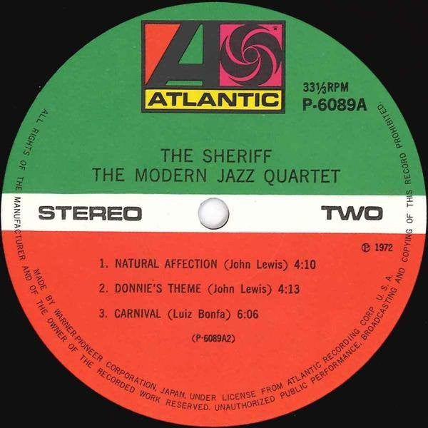 The Modern Jazz Quartet - The Sheriff (Vinyl, LP, Album, Reissue, Stereo) Very Good Plus (VG+) / Very Good (VG)