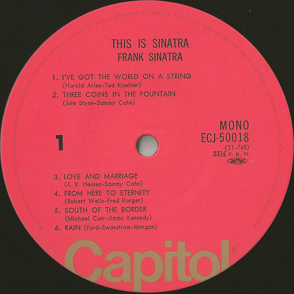 Frank Sinatra - This Is Sinatra! (Vinyl, LP, Compilation, Reissue, Mono) Near Mint (NM or M-) / Very Good Plus (VG+)