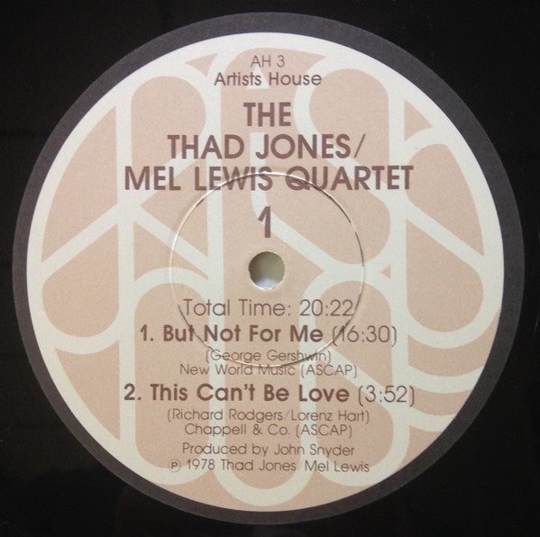 The Thad Jones Mel Lewis Quartet - The Thad Jones / Mel Lewis Quartet (Vinyl, LP, Album, Stereo) Very Good (VG) / Very Good (VG)