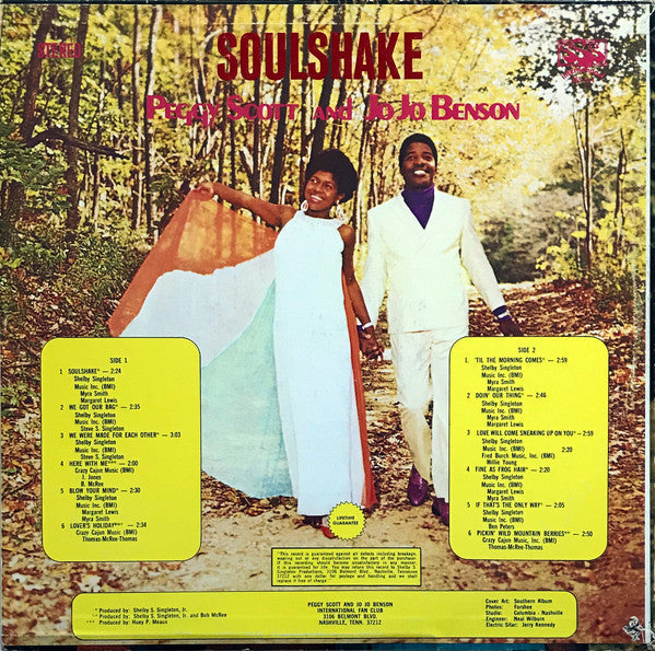 Peggy Scott & Jo Jo Benson - Soulshake (Vinyl, LP, Album, Stereo) Very Good (VG) / Very Good (VG)