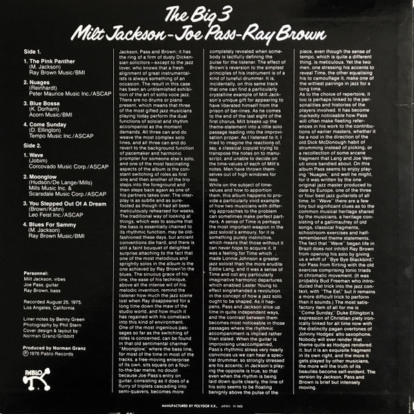Milt Jackson - The Big 3 (Vinyl, LP, Album, Stereo)