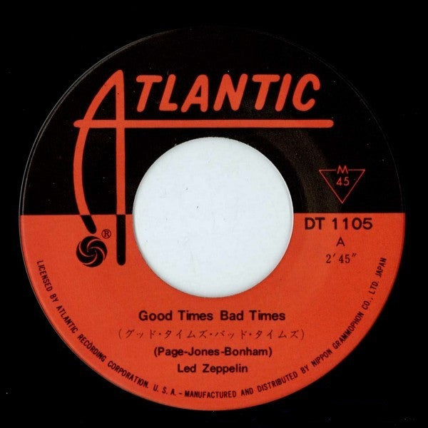 Led Zeppelin - Good Times Bad Times (Vinyl, 7", 45 RPM, Single, Mono) Very Good Plus (VG+) / Very Good (VG)