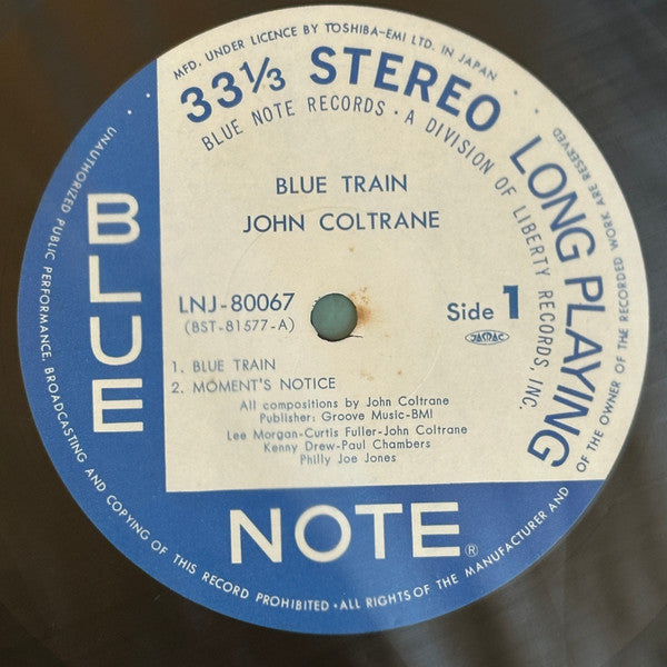 John Coltrane - Blue Train (Vinyl, LP, Album, Stereo, Reissue) Very Good Plus (VG+) / Very Good Plus (VG+)