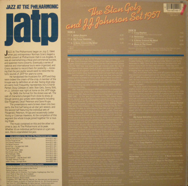 Stan Getz - Jazz At The Philharmonic Set 1957 (Vinyl, LP, Reissue) Very Good Plus (VG+) / Near Mint (NM or M-)