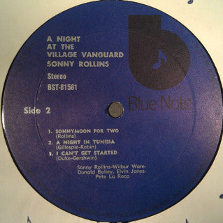 Sonny Rollins - A Night At The "Village Vanguard" (Vinyl, LP, Album, Reissue, Stereo) Very Good Plus (VG+) / Very Good Plus (VG+)