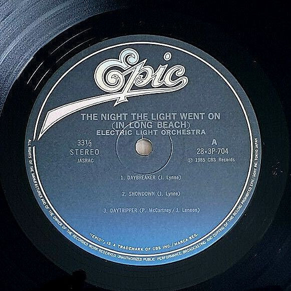 Electric Light Orchestra - The Night The Light Went On (In Long Beach) (Vinyl, LP, Album, Reissue, Stereo) Very Good Plus (VG+) / Very Good (VG)