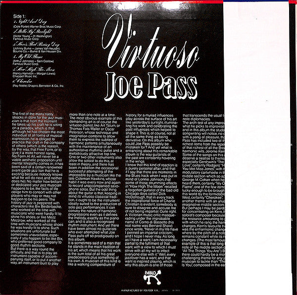 Joe Pass - Virtuoso (Vinyl, LP, Album)