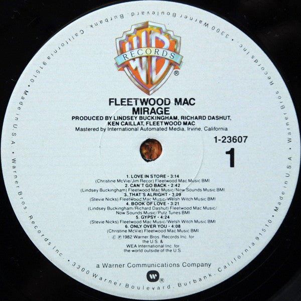 Fleetwood Mac - Mirage (Vinyl, LP, Album, Stereo) Very Good (VG) / Very Good Plus (VG+)
