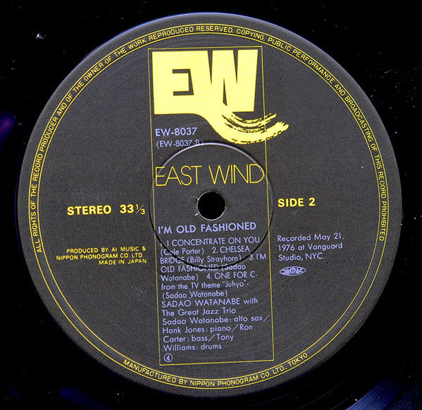 Sadao Watanabe - I'm Old Fashioned (Vinyl, LP, Album)