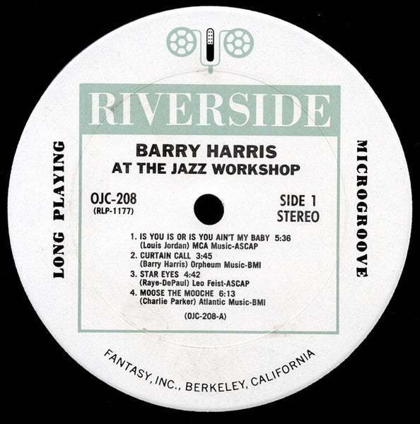 Barry Harris (2) - At The Jazz Workshop (Vinyl, LP, Album, Reissue) Very Good (VG) / Near Mint (NM or M-)