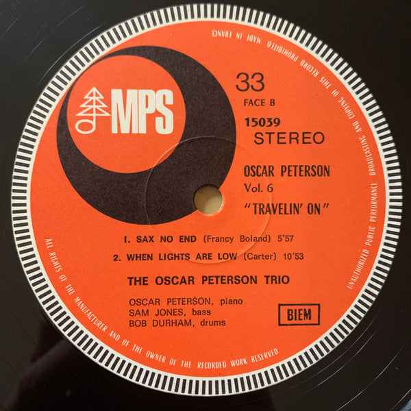 The Oscar Peterson Trio - Travelin' On (Vinyl, LP, Album, Stereo) Near Mint (NM or M-) / Very Good Plus (VG+)