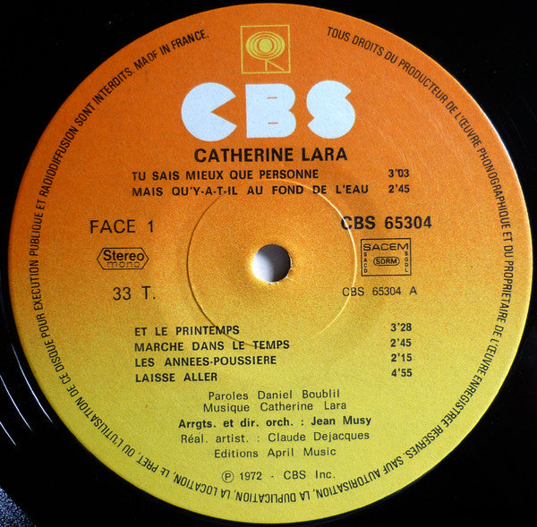 Catherine Lara - Catherine Lara (Vinyl, LP, Album, Reissue) Very Good Plus (VG+) / Very Good (VG)