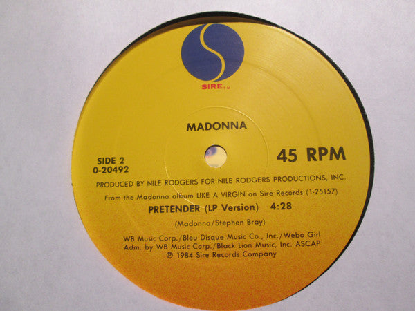 Madonna - Papa Don't Preach (Vinyl, 12", 45 RPM, Maxi-Single) Near Mint (NM or M-) / Very Good Plus (VG+)