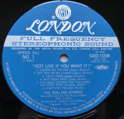 The Rolling Stones - Got Live If You Want It! (Vinyl, LP, Album, Reissue, Stereo) Very Good Plus (VG+) / Very Good (VG)