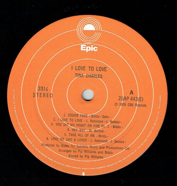 Tina Charles - I Love To Love (Vinyl, LP, Album) Very Good (VG) / Good Plus (G+)