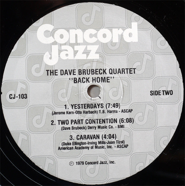 The Dave Brubeck Quartet - Back Home (Vinyl, LP, Album, Stereo) Very Good Plus (VG+) / Very Good Plus (VG+)