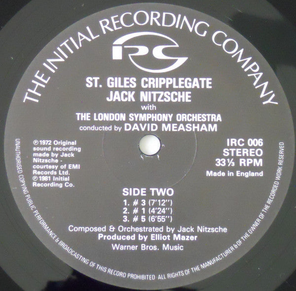 Jack Nitzsche - St. Giles Cripplegate (Vinyl, LP, Album, Reissue) Very Good Plus (VG+) / Good Plus (G+)