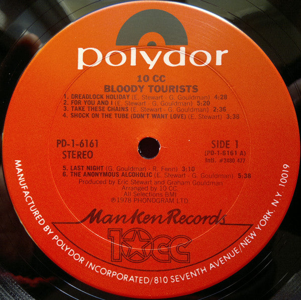 10cc - Bloody Tourists (Vinyl, LP, Album, Stereo) Very Good (VG) / Very Good Plus (VG+)
