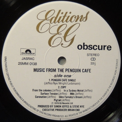 Penguin Cafe Orchestra - Music From The Penguin Cafe (Vinyl, LP, Al...