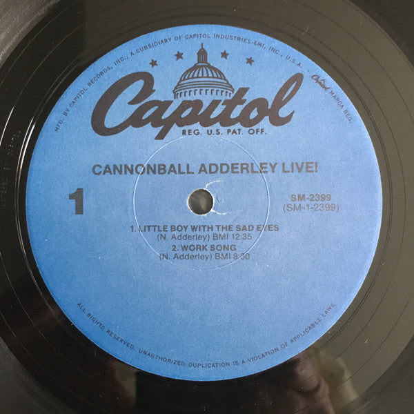 Cannonball Adderley - Live! (Vinyl, LP, Album, Reissue) Very Good (VG) / Very Good (VG)