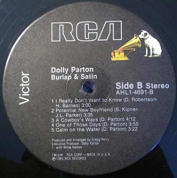 Dolly Parton - Burlap & Satin (Vinyl, LP, Album) Very Good (VG) / Very Good (VG)