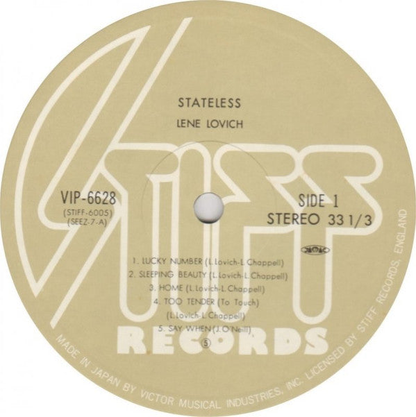 Lene Lovich - Stateless (Vinyl, LP, Album) Very Good Plus (VG+) / Very Good Plus (VG+)