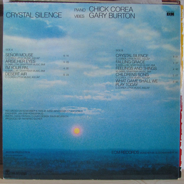 Gary Burton / Chick Corea - Crystal Silence (Vinyl, LP, Album, Reissue, Stereo) Very Good (VG) / Good Plus (G+)