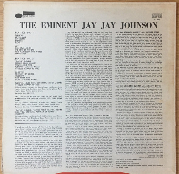 J.J. Johnson - The Eminent Jay Jay Johnson Volume 1 (Vinyl, LP, Compilation, Reissue, Stereo) Very Good Plus (VG+) / Very Good Plus (VG+)