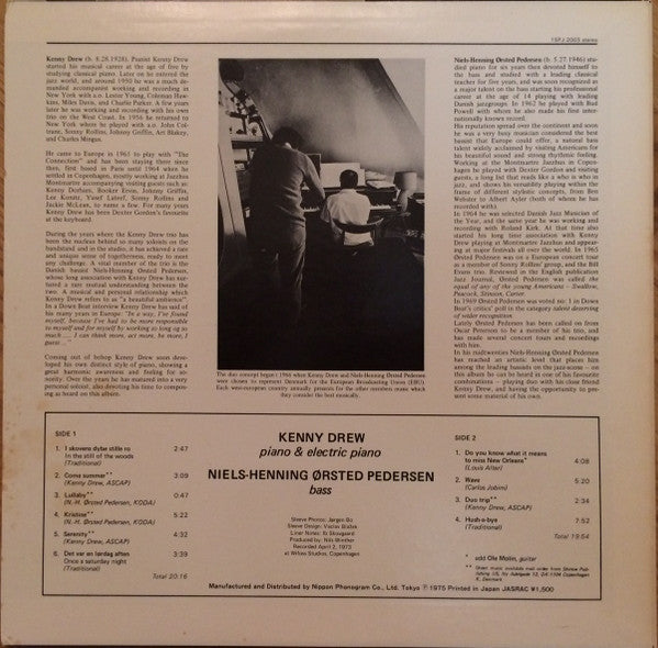 Kenny Drew - Duo (Vinyl, LP, Album, Reissue) Near Mint (NM or M-) / Very Good (VG)