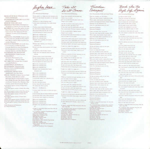 Steve Winwood - Back In The High Life (Vinyl, LP, Album, Stereo) Very Good (VG) / Very Good Plus (VG+)