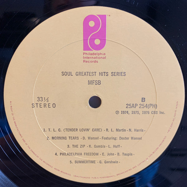 MFSB - Soul Greatest Hits Series (Vinyl, LP, Compilation, Stereo) Very Good (VG) / Good (G)