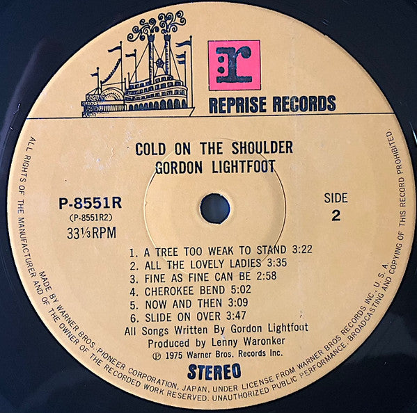 Gordon Lightfoot - Cold On The Shoulder (Vinyl, LP, Album) Very Good Plus (VG+) / Good Plus (G+)