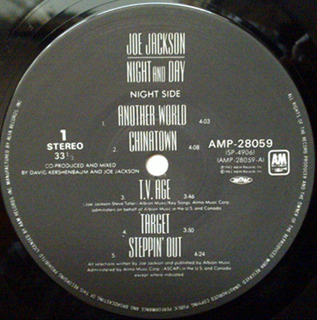Joe Jackson - Night And Day (Vinyl, LP, Album)