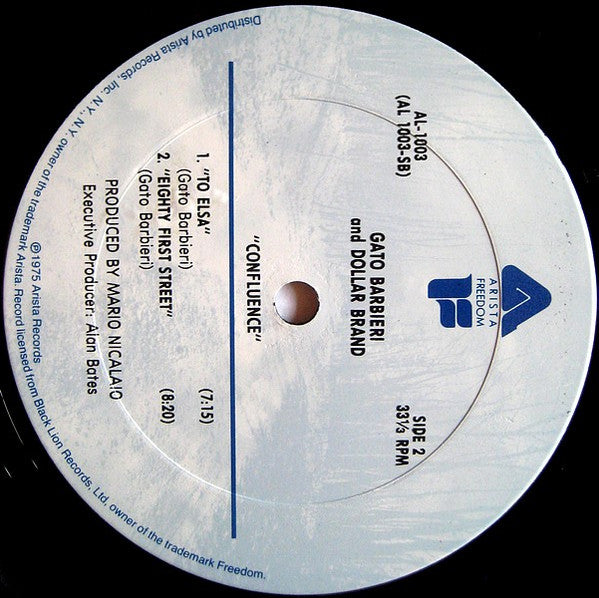Gato Barbieri - Confluence (Vinyl, LP, Album, Reissue) Very Good Plus (VG+) / Very Good (VG)