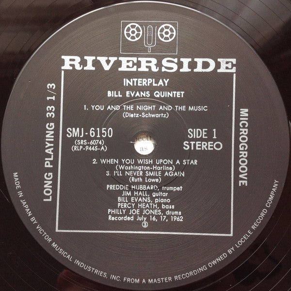 Bill Evans Quintet - Interplay = インタープレイ (Vinyl, LP, Album, Reissue, Stereo) Very Good Plus (VG+) / Very Good Plus (VG+)