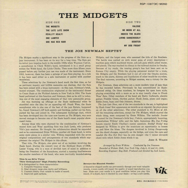 The Joe Newman Septet - The Midgets (Vinyl, LP, Album, Reissue, Mono) Near Mint (NM or M-) / Very Good (VG)