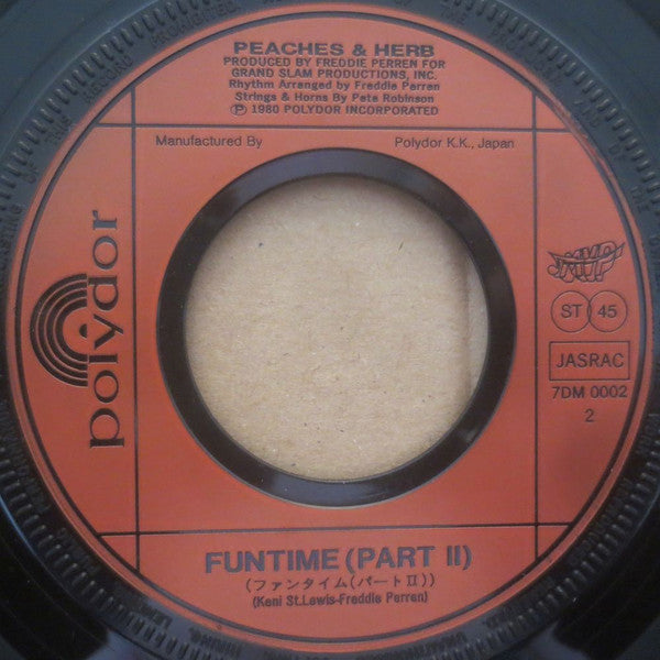 Peaches & Herb - Funtime (Part 1) (Vinyl, 7", 45 RPM, Single) Very Good Plus (VG+) / Very Good Plus (VG+)