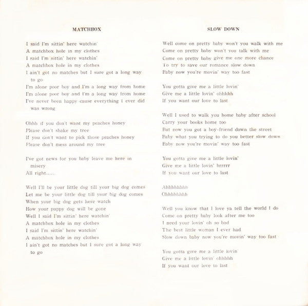 The Beatles - マッチ・ボックス = Matchbox / スロー・ダウン = Slow Down (Vinyl, 7",...
