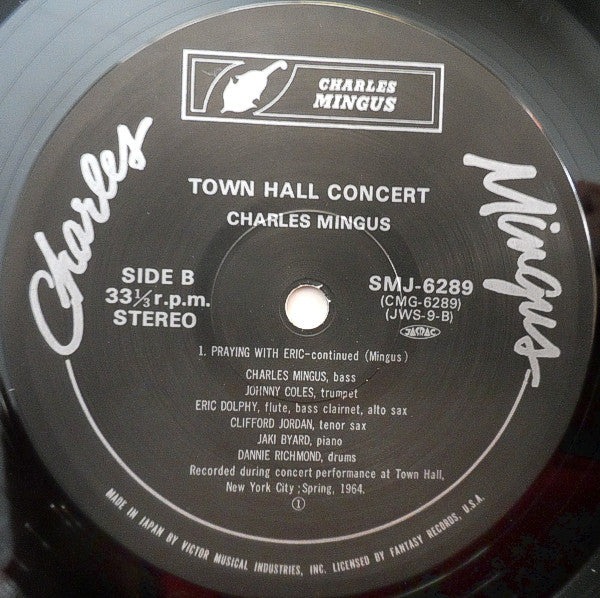 Charles Mingus - Town Hall Concert (Vinyl, LP, Album, Reissue, Stereo) Very Good (VG) / Good Plus (G+)