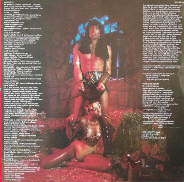 Rick James - Throwin' Down (Vinyl, LP, Album, Stereo) Very Good Plus (VG+) / Very Good (VG)