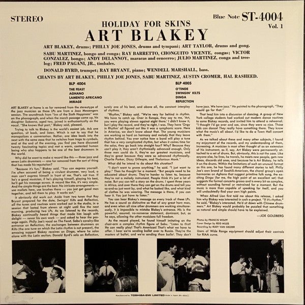Art Blakey - Holiday For Skins Volume 1 (Vinyl, LP, Album, Limited Edition, Reissue, Stereo) Near Mint (NM or M-) / Near Mint (NM or M-)