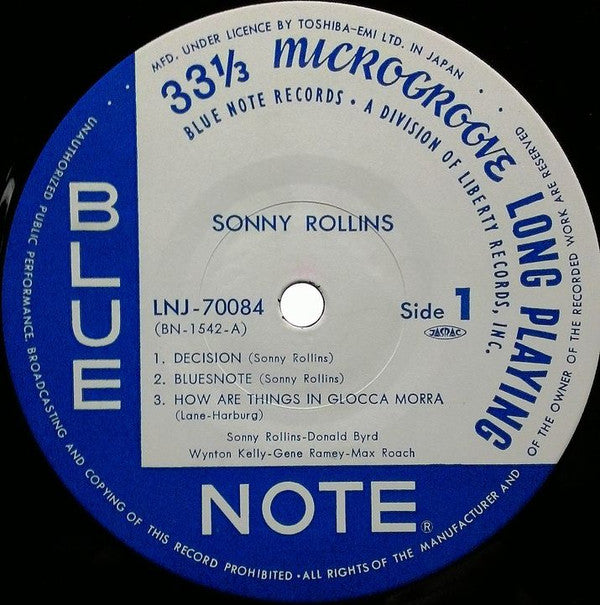 Sonny Rollins - Sonny Rollins (Vinyl, LP, Album, Reissue) Near Mint (NM or M-) / Near Mint (NM or M-)