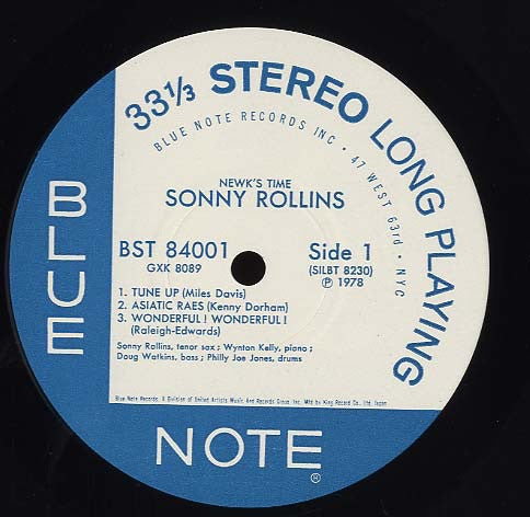 Sonny Rollins - Newk's Time (Vinyl, LP, Album, Reissue, Stereo) Very Good Plus (VG+) / Very Good Plus (VG+)