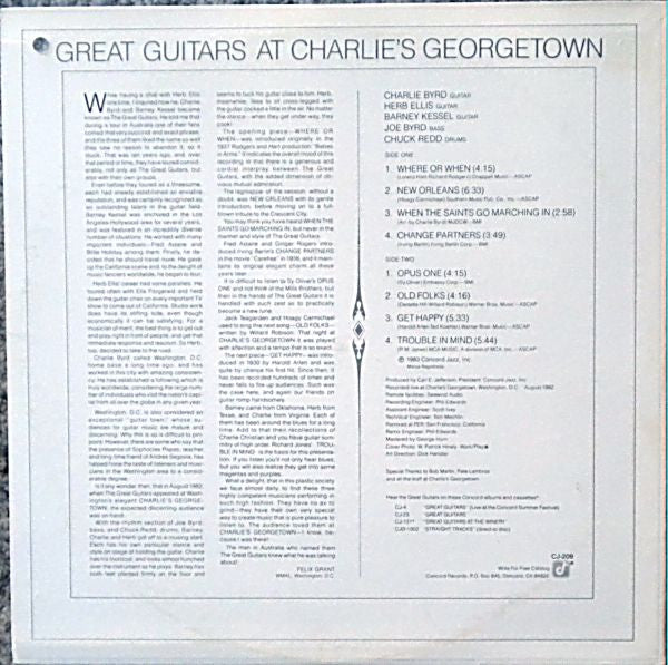 The Great Guitars - Great Guitars At Charlie's Georgetown (Vinyl, LP, Album) Very Good Plus (VG+) / Good Plus (G+)