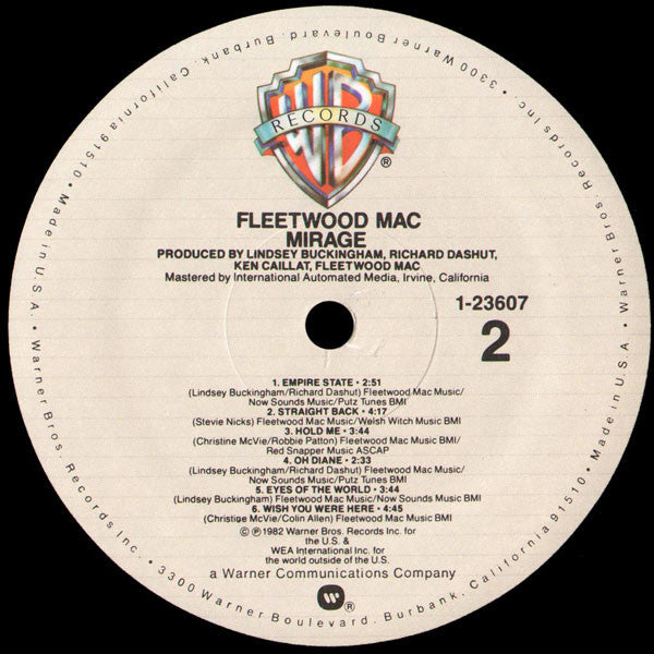 Fleetwood Mac - Mirage (Vinyl, LP, Album, Limited Edition) Good Plus (G+) / Very Good Plus (VG+)
