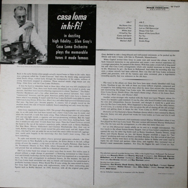 Glen Gray & The Casa Loma Orchestra - Casa Loma In Hi-Fi (Vinyl, LP, Album) Good Plus (G+) / Good Plus (G+)