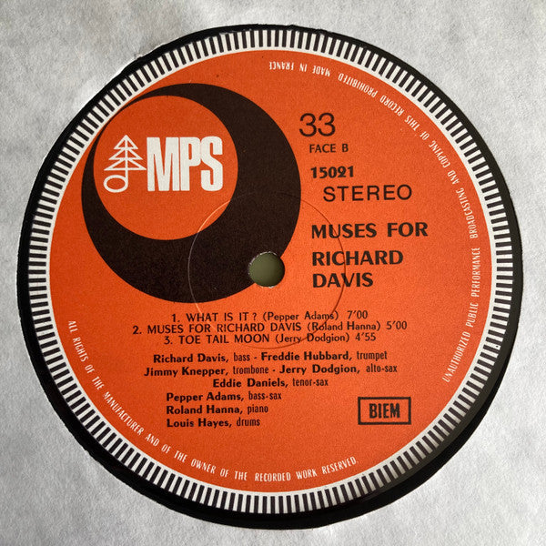 Richard Davis (2) - Muses For Richard Davis (Vinyl, LP, Album) Very Good (VG) / Good Plus (G+)