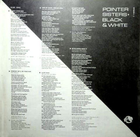 Pointer Sisters - Black & White (Vinyl, LP, Album) Very Good Plus (VG+) / Very Good (VG)