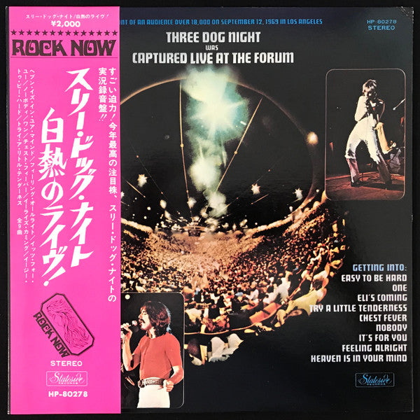 Three Dog Night - Captured Live At The Forum (Vinyl, LP, Album, Stereo) Very Good Plus (VG+) / Very Good (VG)