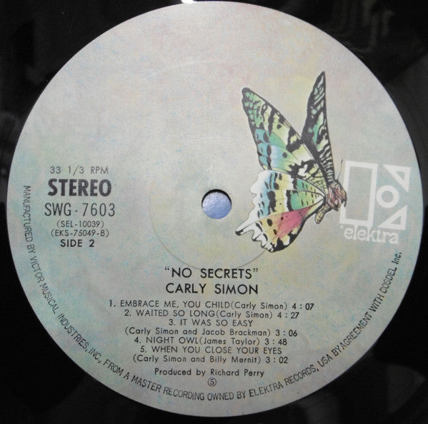 Carly Simon - No Secrets (Vinyl, LP, Album)